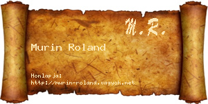 Murin Roland névjegykártya